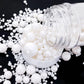 Gevog 1 Bottle White Pearls Sprinkles Mixing Edible Cake Cupcake Sprinkles for Wedding Valentines Party Baking Cupcake Cookie Ic