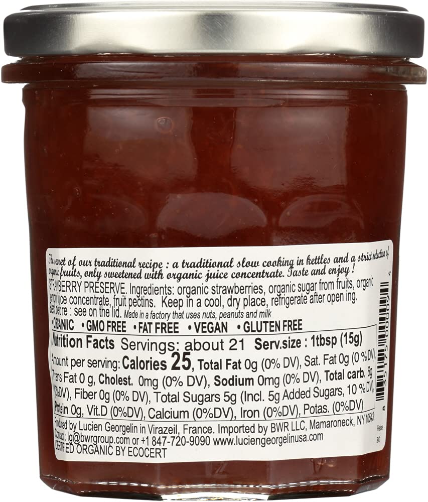 LUCIEN GEORGELIN Organic Strawberry Fruit Spread, 11.28 OZ