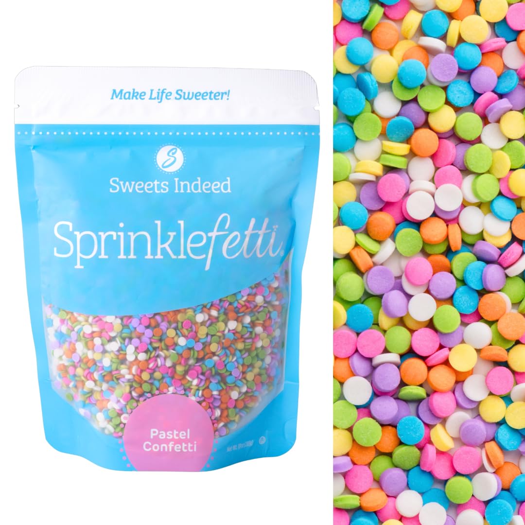 Sweets Indeed, Pastel Bulk Sprinkles, Edible Sprinkle Mix, Confetti Quin, Perfect for Cake Decorations, Baking, Ice Cream, Cooki