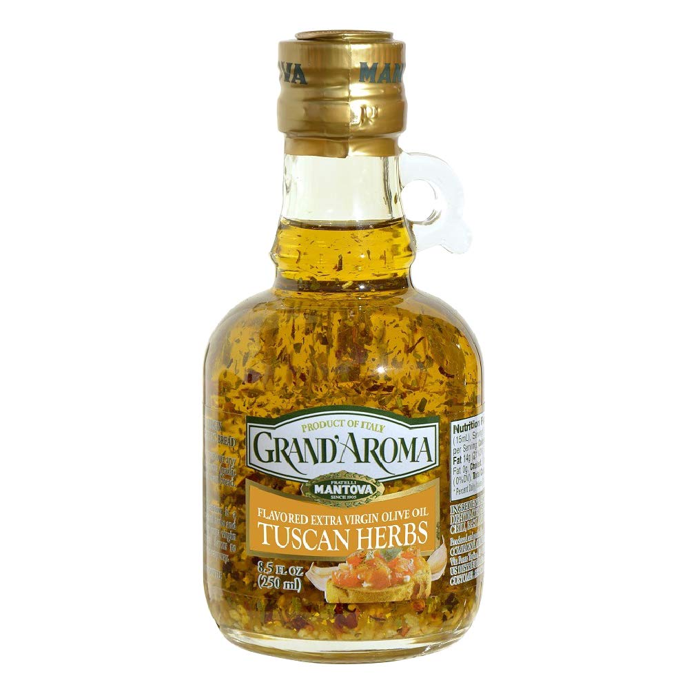 Grandaroma Tuscan Herb Extra Virgin Olive Oil, Bruschettata, 8.5 Fl Oz, Pack of 6