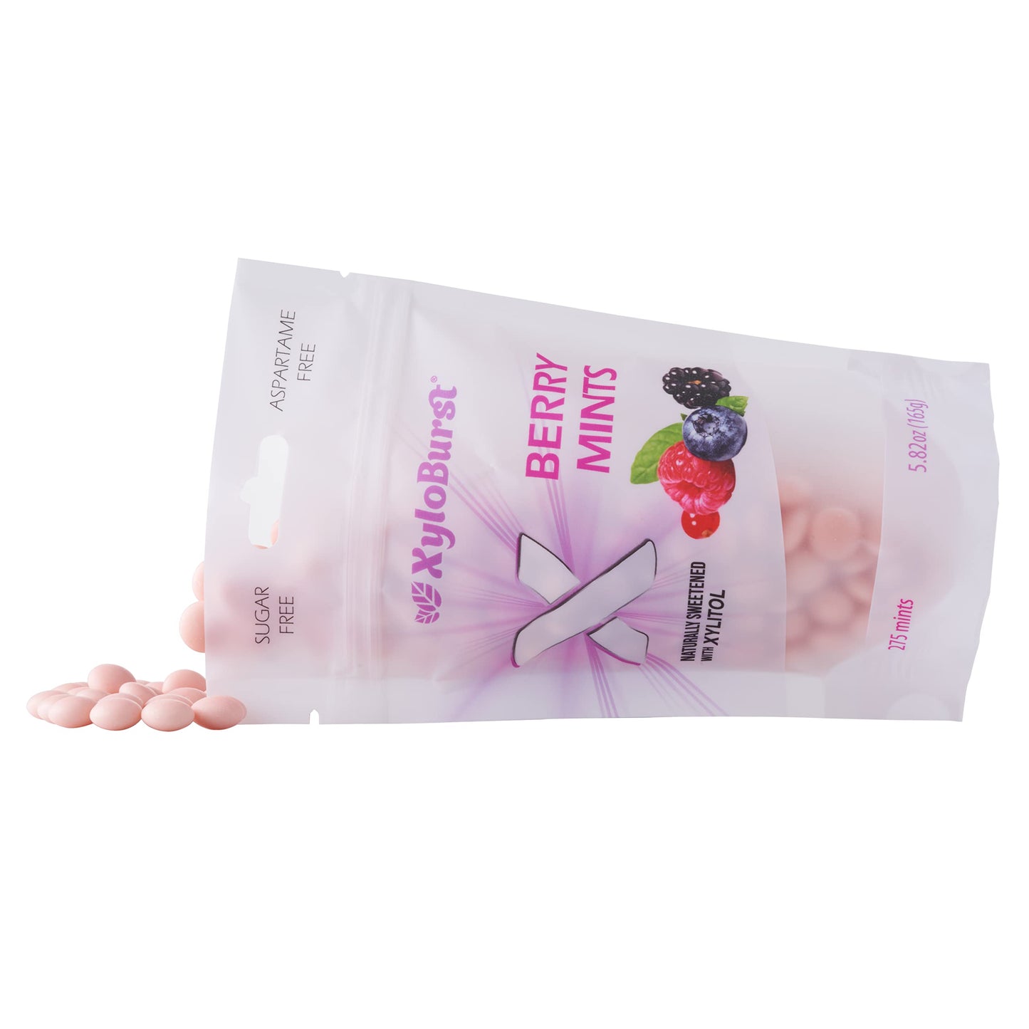 Xyloburst - Xylitol Mints | Sugar Free Breath Mint For Oral Health | Gluten Free, Vegan, Keto Friendly | Aspartame Free Mints | Berry | 275 Count
