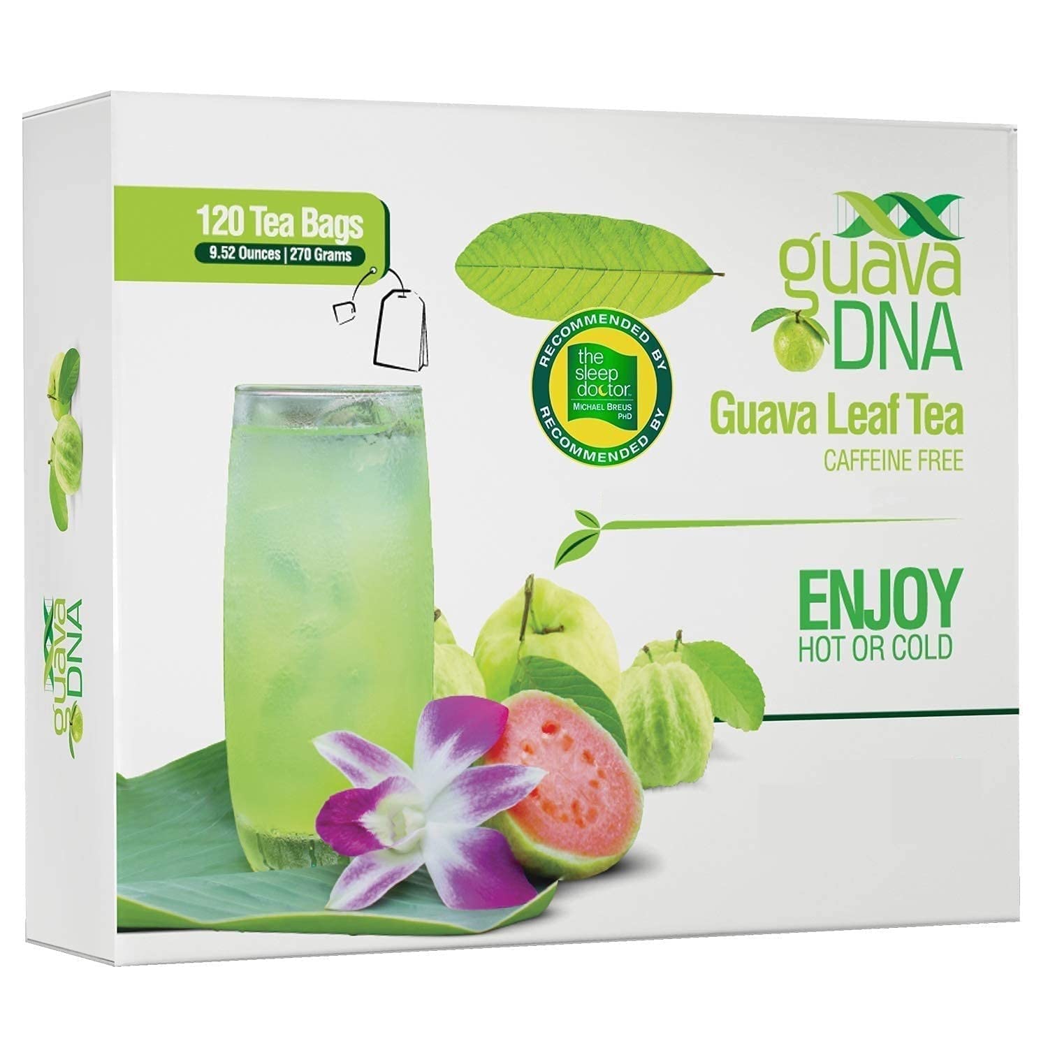 MATCHA DNA Guava Leaf Tea - 100% Pure, 120 Individually Wrapped Teabags, Guava Leaf
