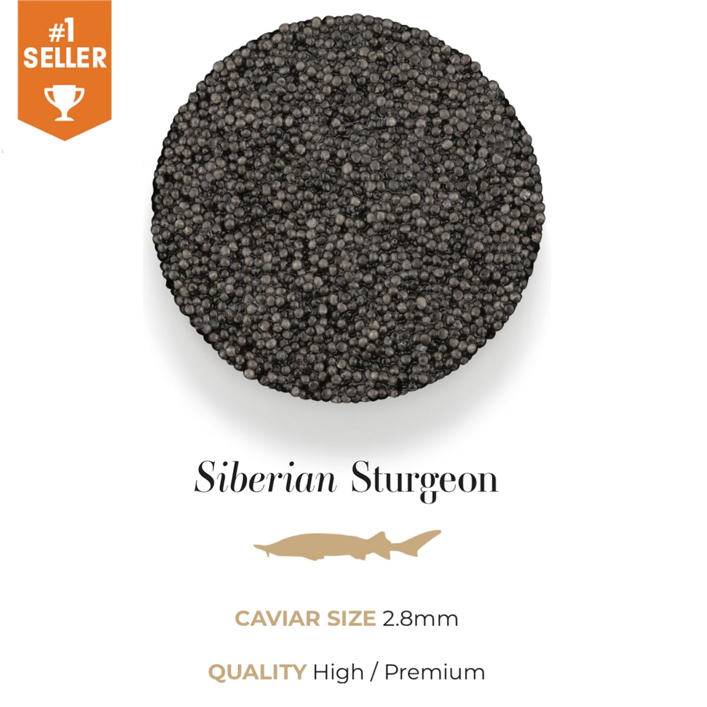 Kaspian Collection - Premium Osetra Sturgeon Black Caviar - 3.5 Oz / 100 G - Premium Black Caviar With Cl