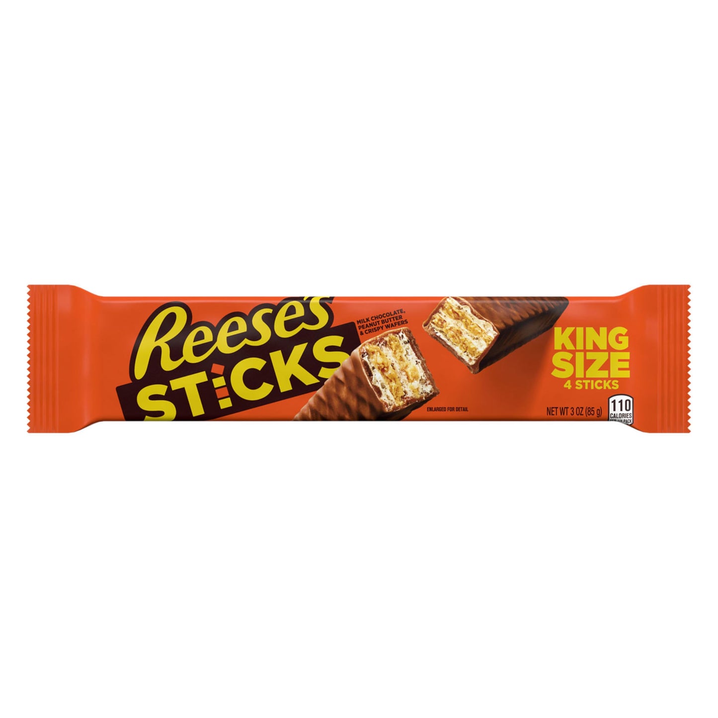 ReeseS Sticks Chocolate And Peanut Butter Creme Wafer King Size  Candy Bar  3 Oz