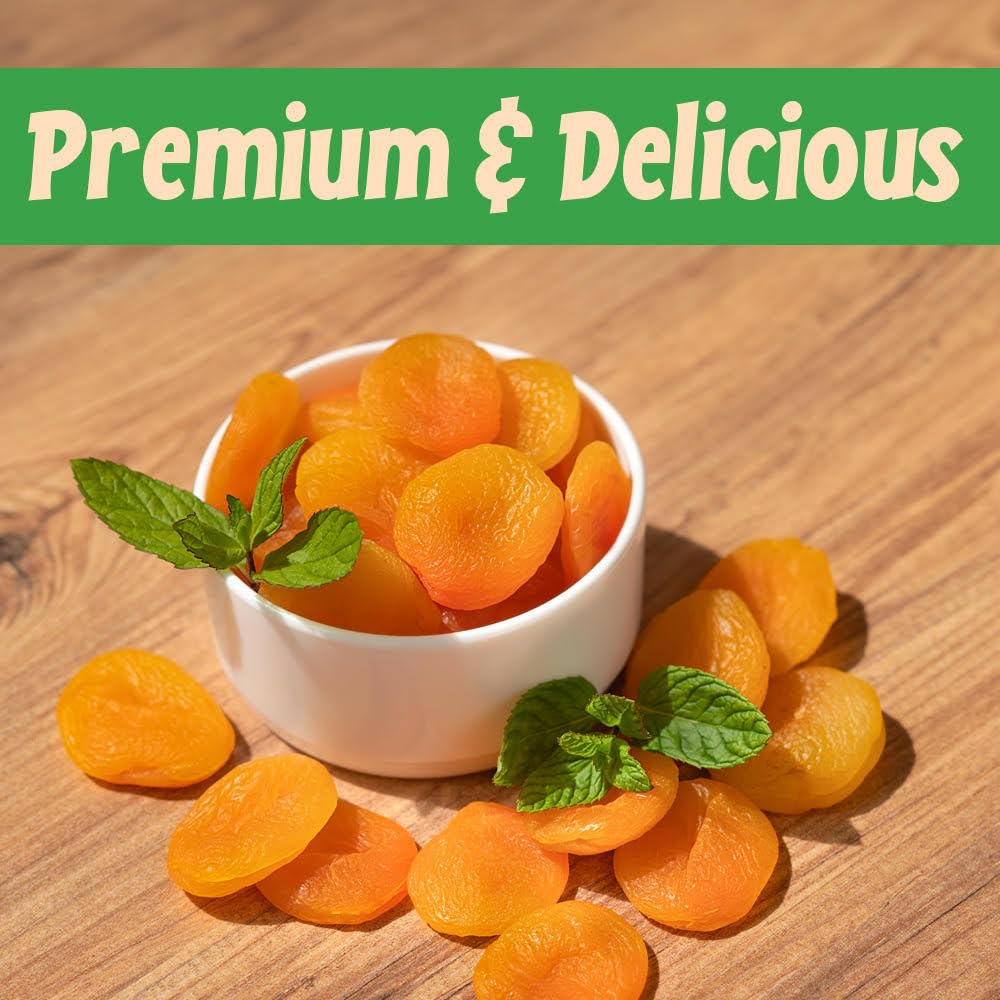 Sincerely Nuts - Dried Turkish Apricots | One Lb. Bag | Healthy Pitted Apricot Fruit | Raw Vegan Snack | Dehydrated | Sweet Gour