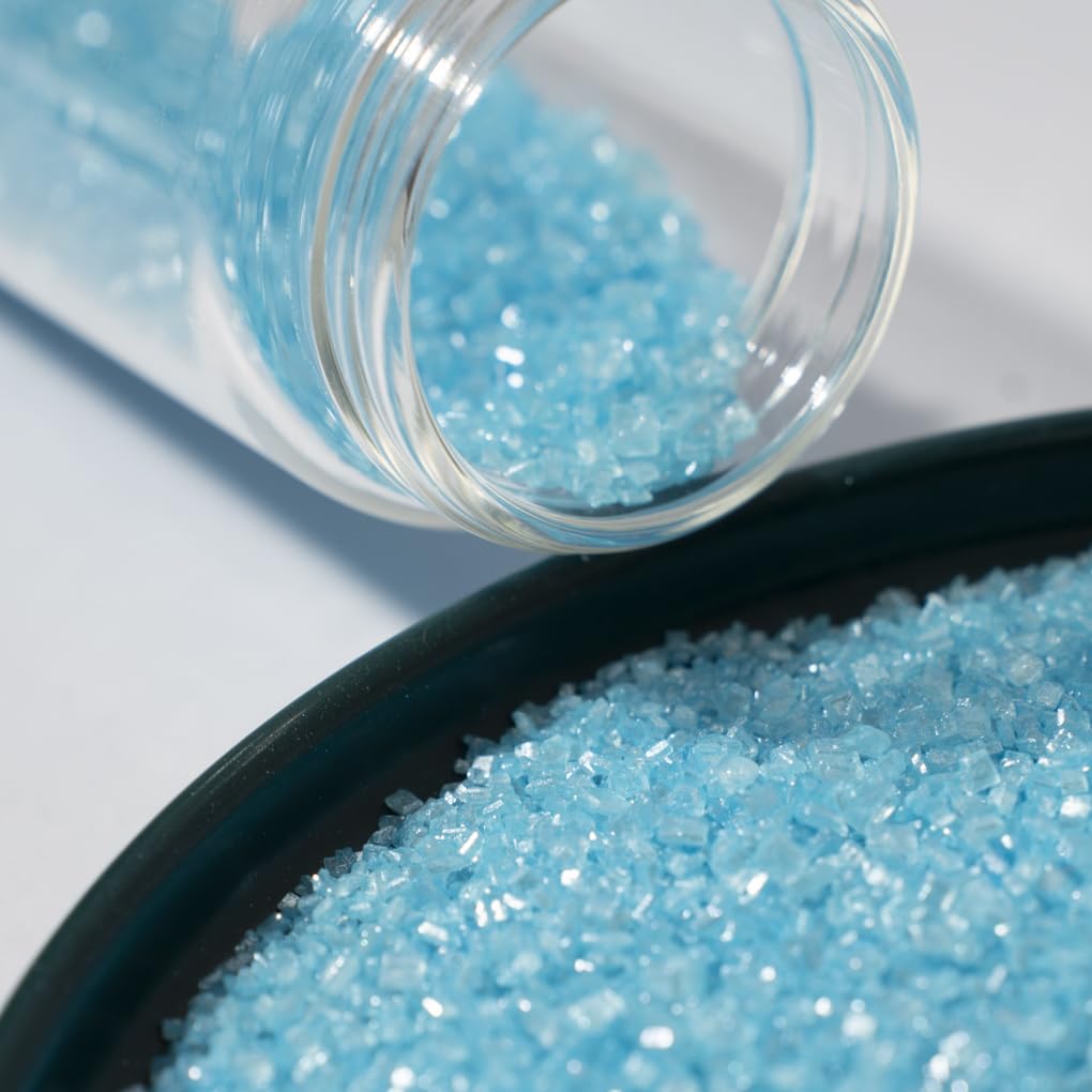 NIPEOR Light Blue Sanding Sugar Sprinkles for Cakes, Cupcakes, Cookies - Edible Sugar Crystals for Decorating