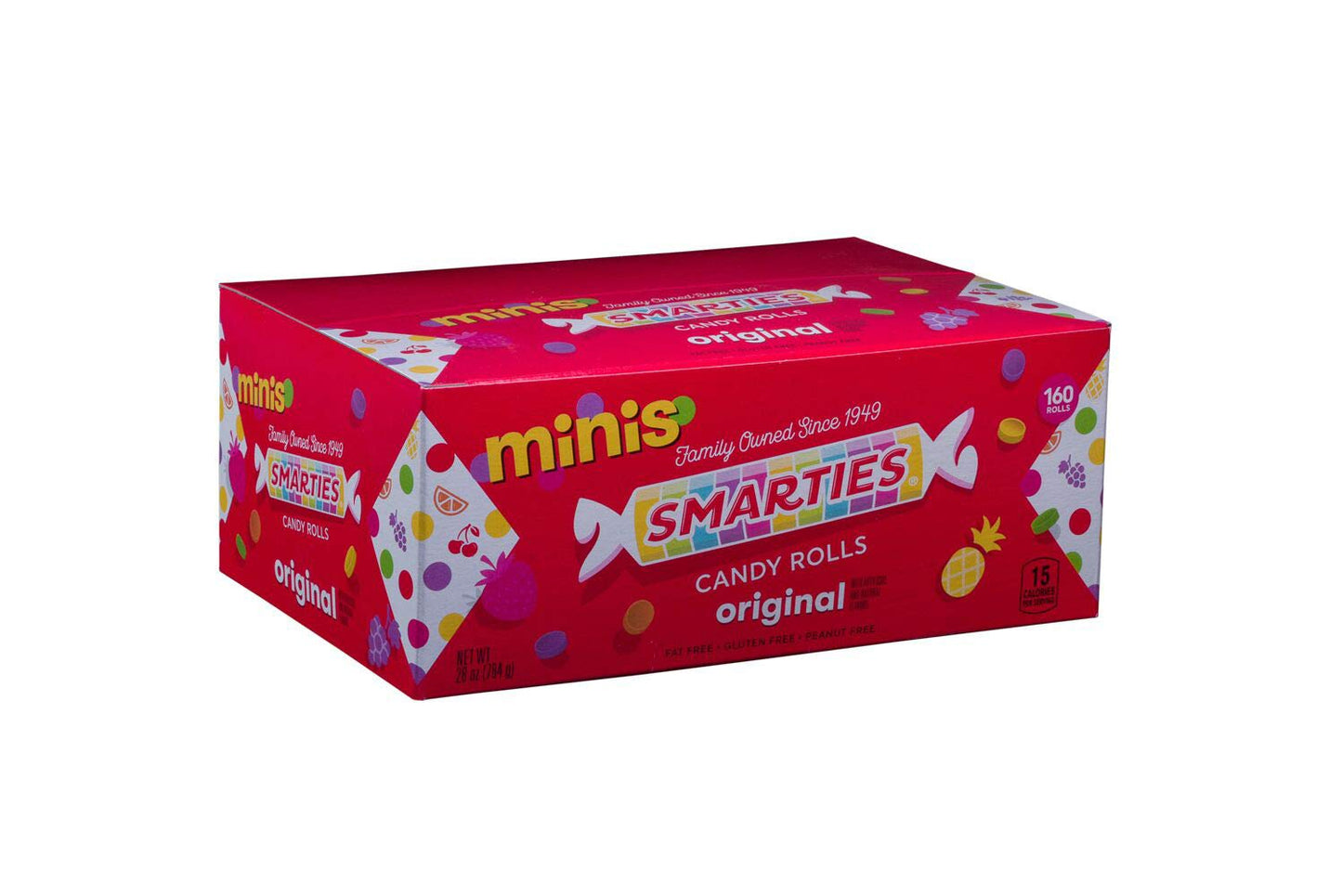 Smarties Candy Rolls Original Flavor Bulk Gluten Free & Vegan Delight Classic Sweetness From Family Owned Since 1949 Peanut Free Dairy Free Perfect Halloween Treat - 28 Ounces (160 Counts)