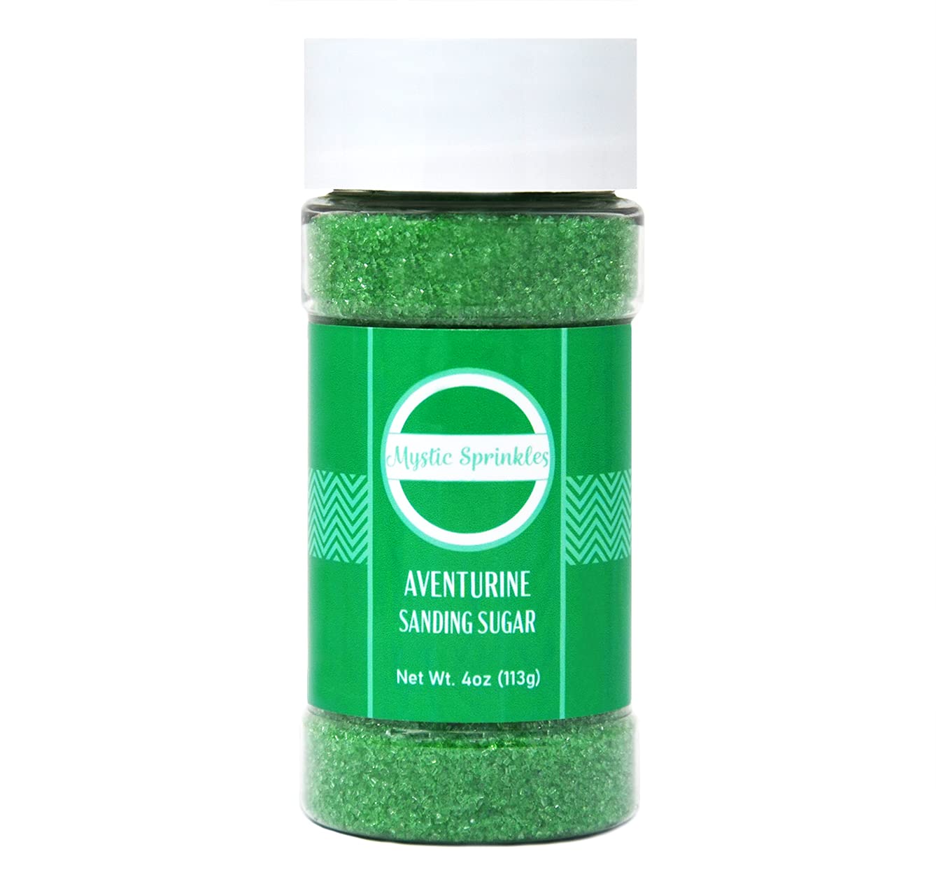 Mystic Sprinkles Sanding Sugar 4Oz Bottles (Aventurine - Grass Green Sanding Sugar 4Oz)