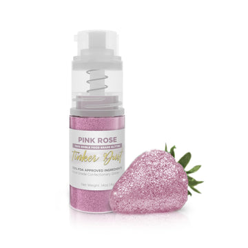 Tinker Dust - Pink Rose (4G, 1X Mini Pump) Edible Glitter For Desserts, Beverages, Cupcakes, Cake Pops And Cookies By Bakell