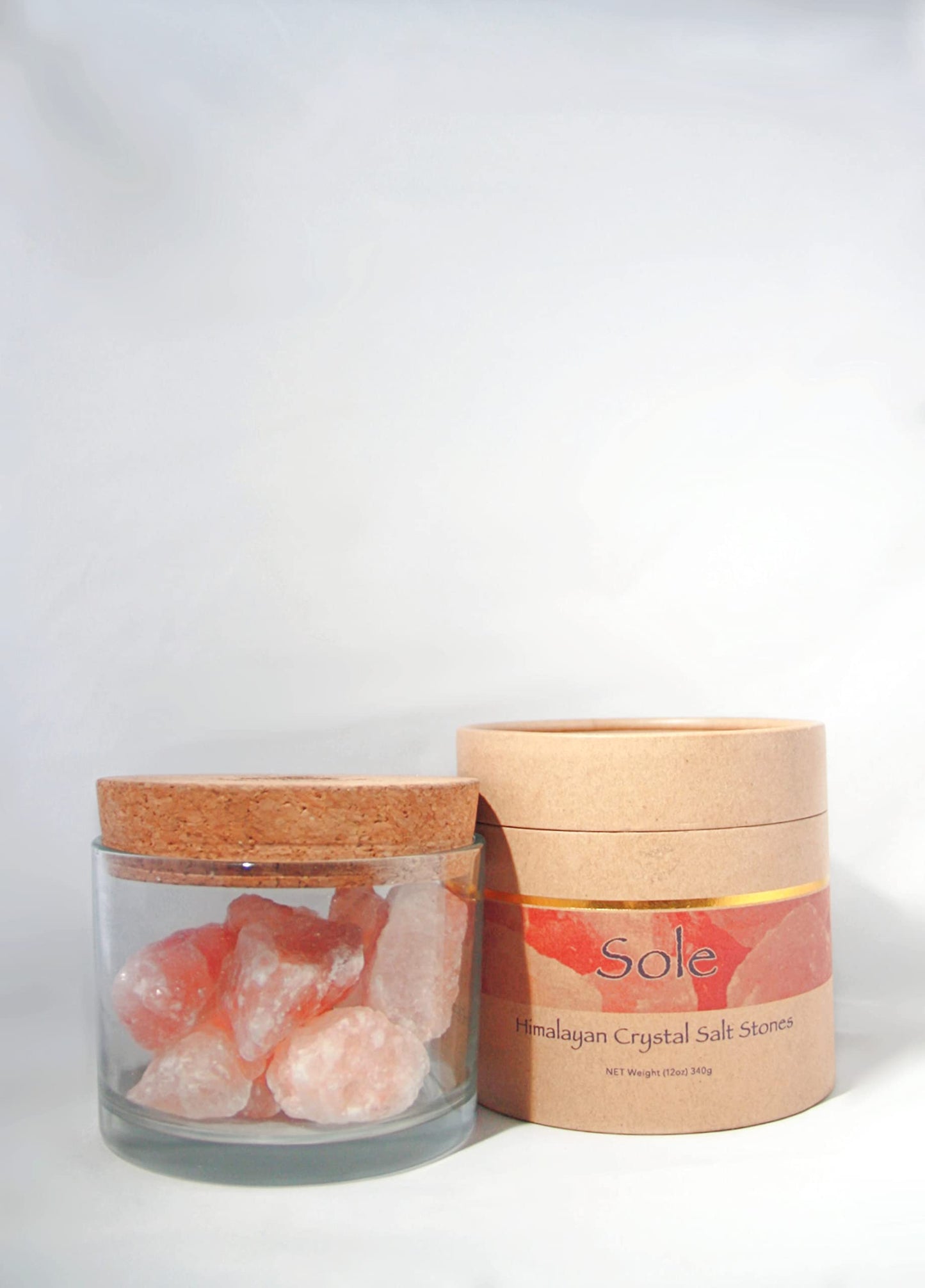The Original Himalayan Crystal Salt Stones - Pink 12 Ounce Sole Jar
