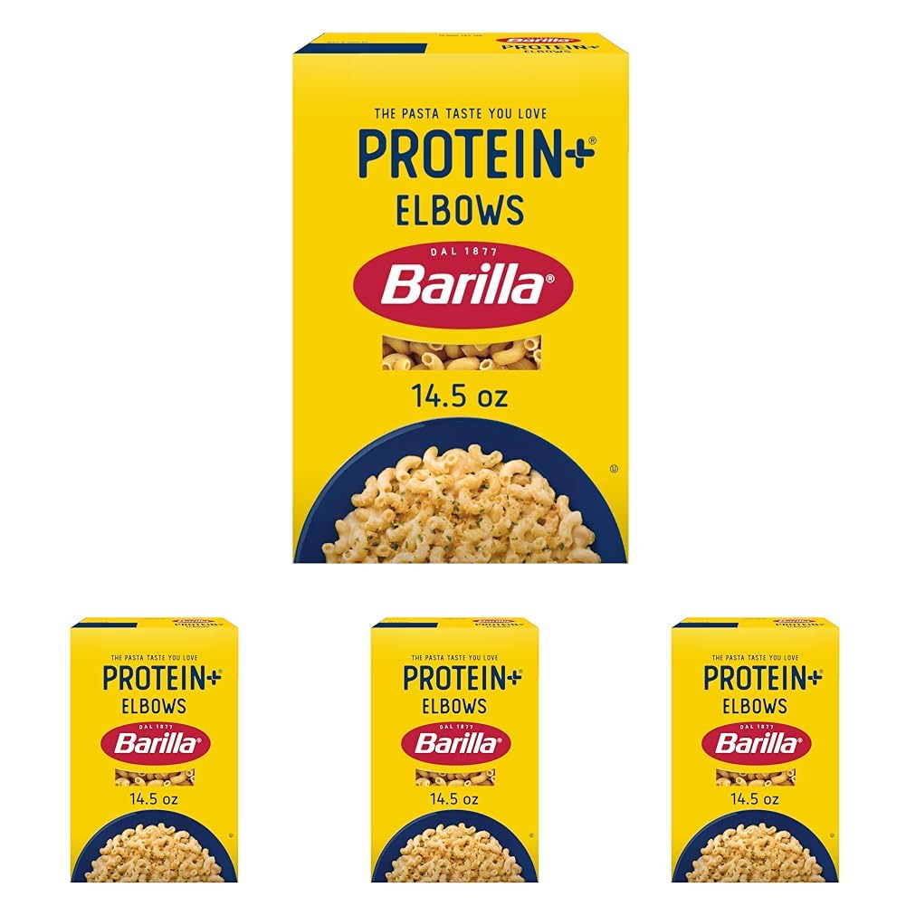 Barilla Protein+ Elbows Pasta, 14.5 Oz (Pack of 4)