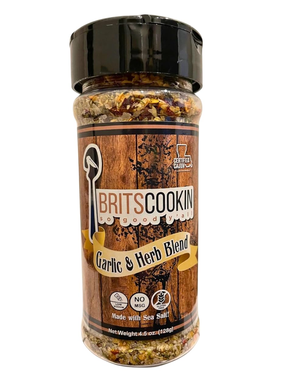 Britscookin - Variety Bundle - 1 Each Of Cajun Seasoning 8 Oz And Garlic And Herb Seasoning 4.5 Oz