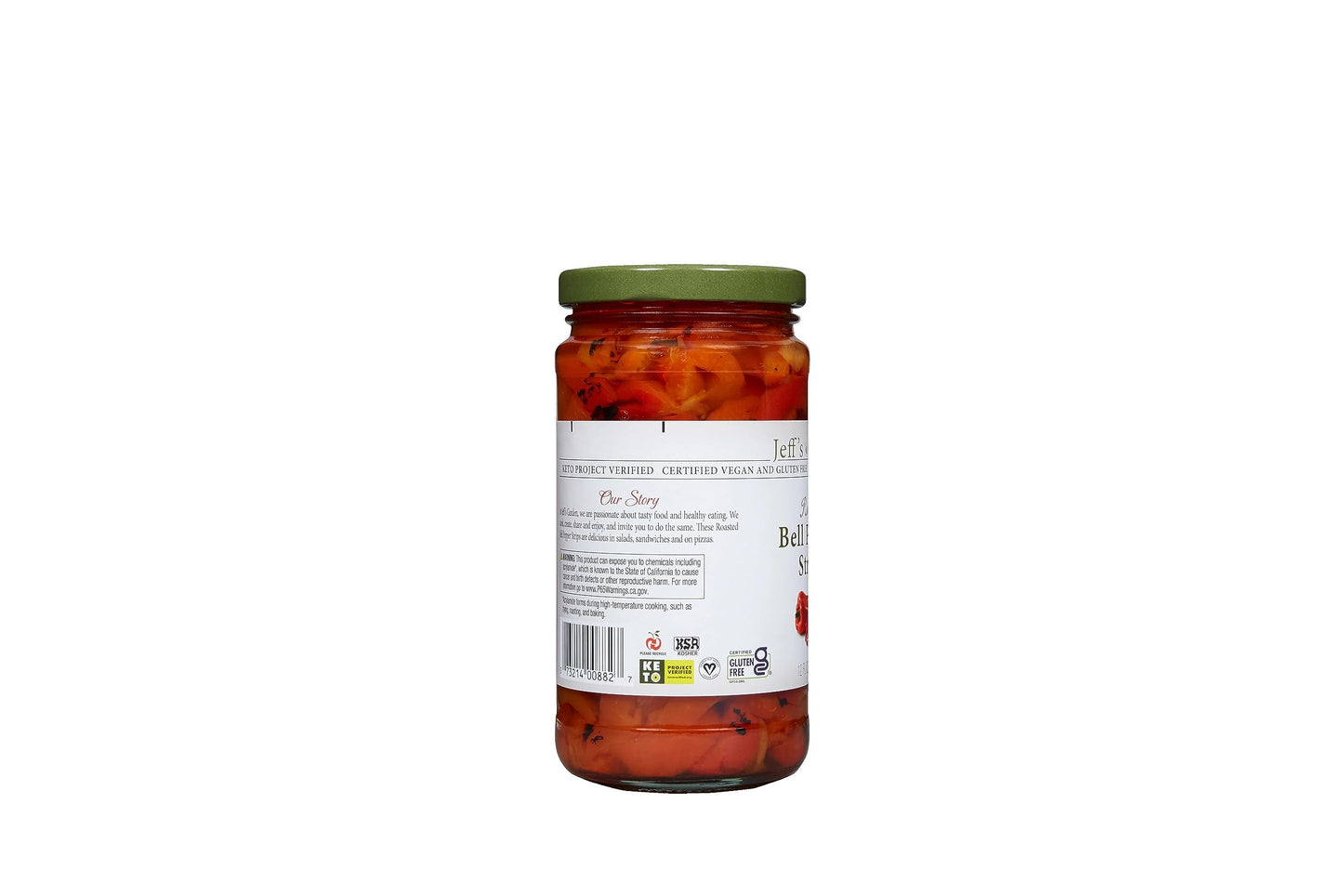 Jeff'S Garden Roasted Bell Pepper Strips | Non-Gmo, Gluten Free, Keto, Vegan, Kosher | 12 Fluid Ounce Jar (Pack Of 6)