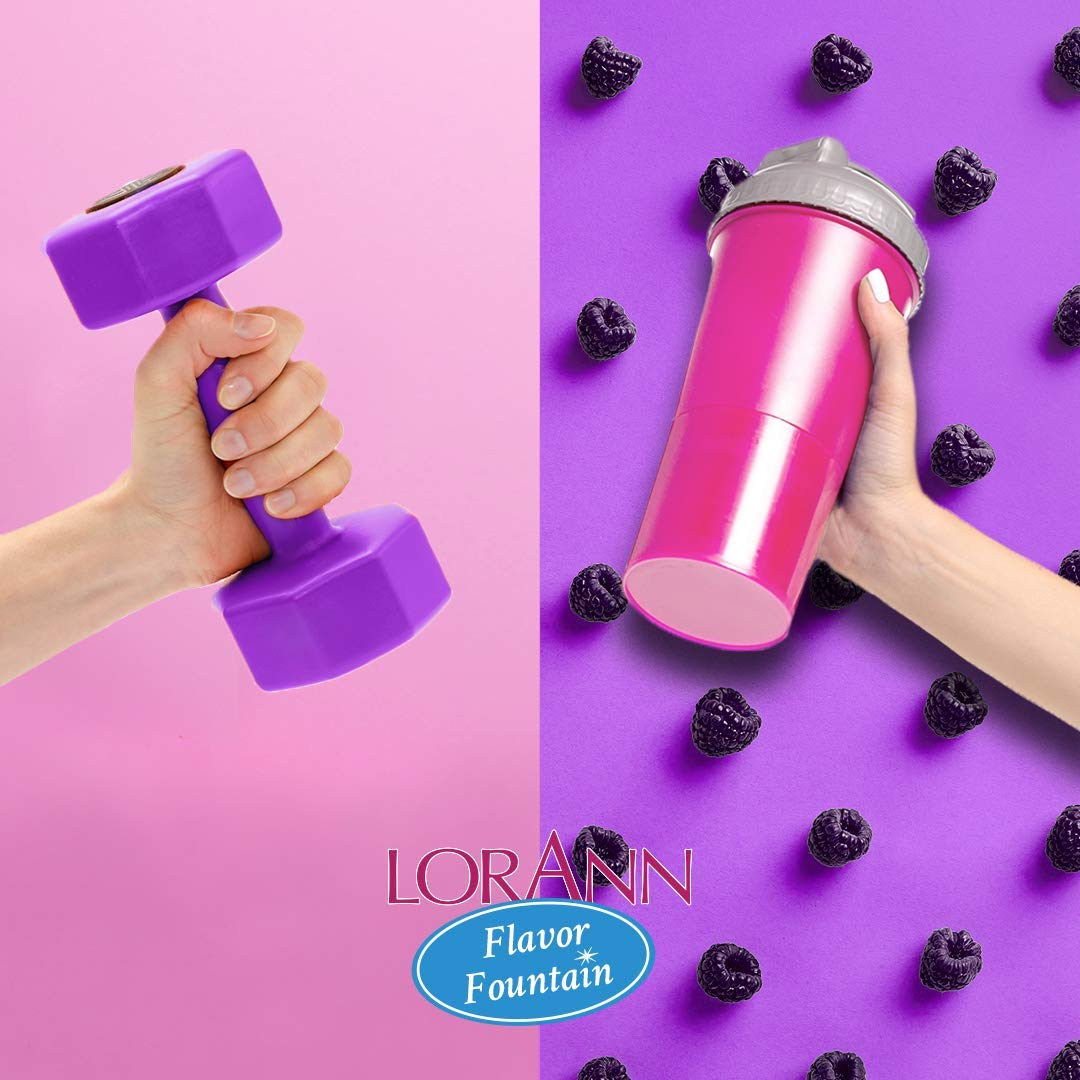 LorAnn Black Raspberry Flavor Fountain, 4 oz Bottle, Plastic, Model 651731, White