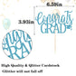 LVEUD Congrats Grad Cake Topper, Blue Cardboard Graduation Decoration for 2025 Party