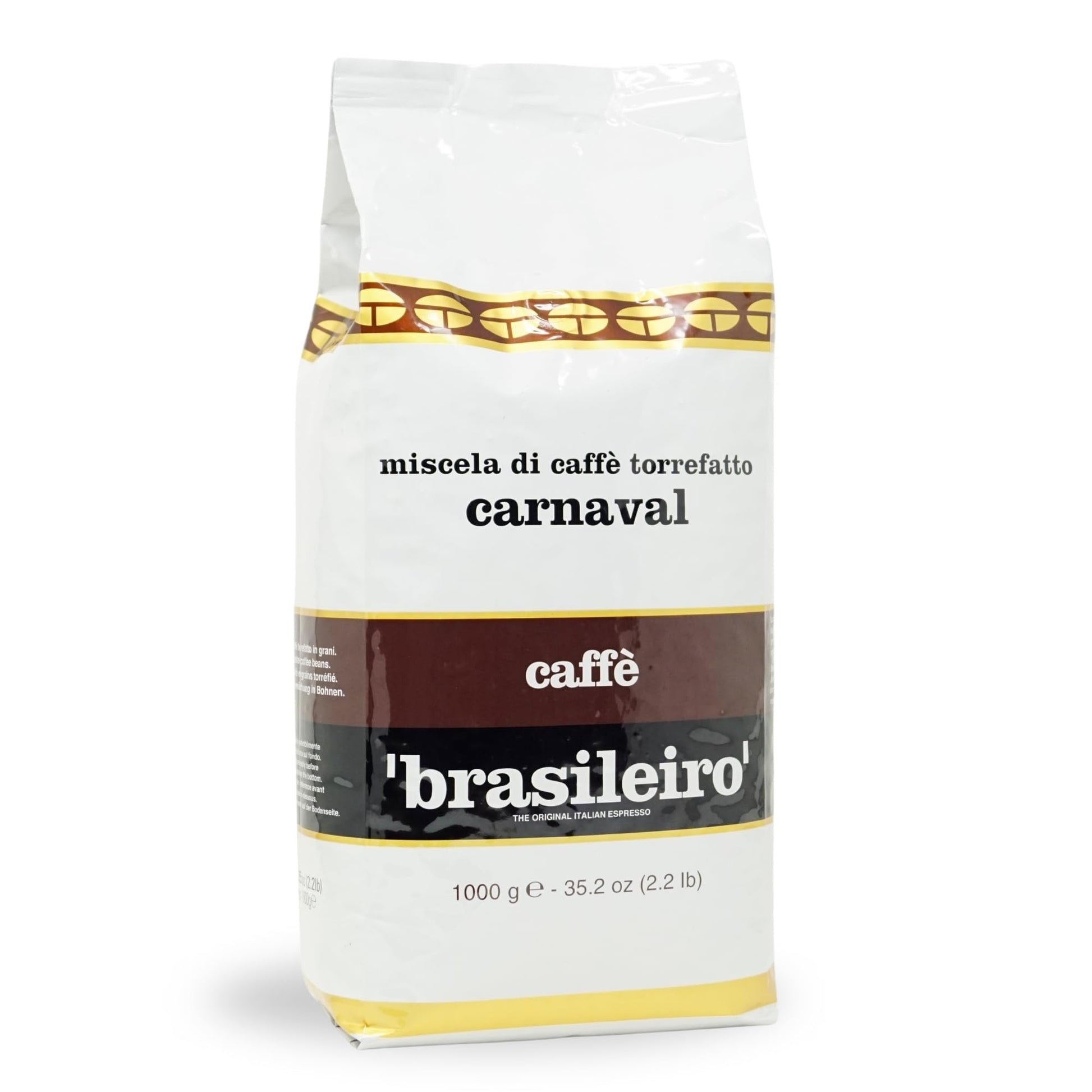 Danesi Caffe Italian Whole Coffee Beans - Espresso Coffee Beans And Medium Roast Whole Bean - Perfect For Espresso Machines, French Press, And Home Brewing - Brasileiro (2.2 Lb)