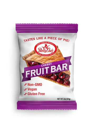 Betty Lous Fruit Bars, Cherry Pack of 12, Gluten Free, Vegan, Non GMO, Deliciously Healthy Snacks Made with All Natural Fruit J