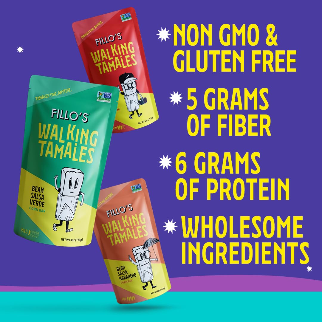 Fillo'S Walking Tamales, Savory Variety Pack Of 7, Ready-To-Eat, Delicious, Gluten-Free, Preservative-Free, Vegan Friendly, Micr