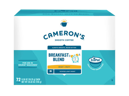 Camerons Coffee Single Serve Pods, Breakfast Blend, 72 Count (Pack of 1)