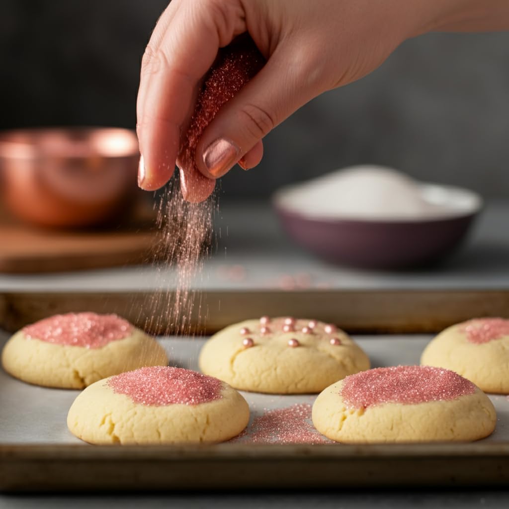 Bakerpan Rose Gold Sanding Sugar For Baking & Cookie Decorating - 5 Ounce Edible Rose Gold Sugar Sprinkles For Cookies, Cakes, C