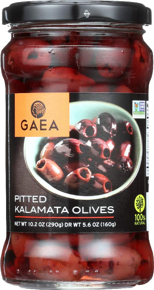 Gaea Pitted Kalamata Olives, 5.8-Ounce Jars (Pack of 8)