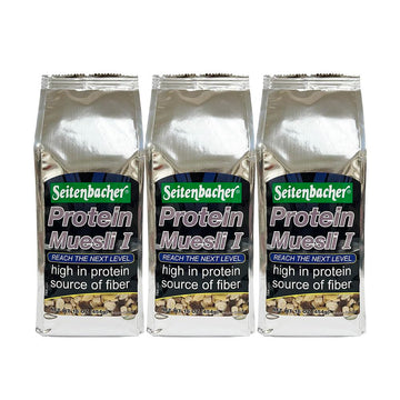 The Taste of Germany German Protein Muesli Cereals with Soy, Oats, Protein Balls, Chocolate and Spelt, 3 pack, 16-Ounce bags,