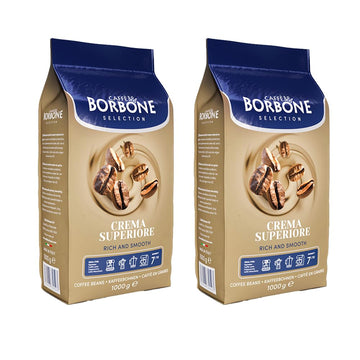 Caffe Borbone, Whole Bean Coffee Blend, Crema Superiore, Medium Roast, Roasted and Freshly Packaged in Italy, 2.2 Pound Bag (Pac