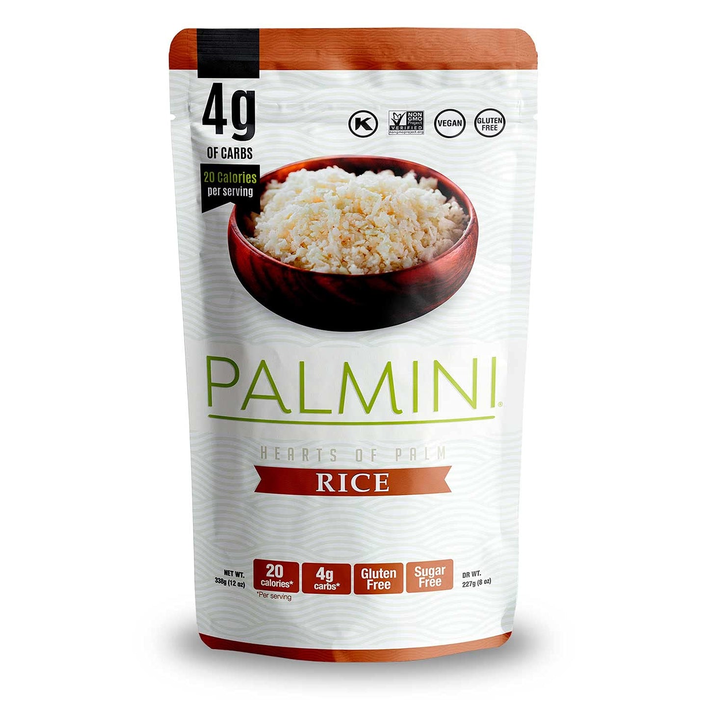 Palmini Rice | Low-Carb Hearts of Palm Rice | Keto, Gluten Free | 12 Ounce Pouches - Pack of 6