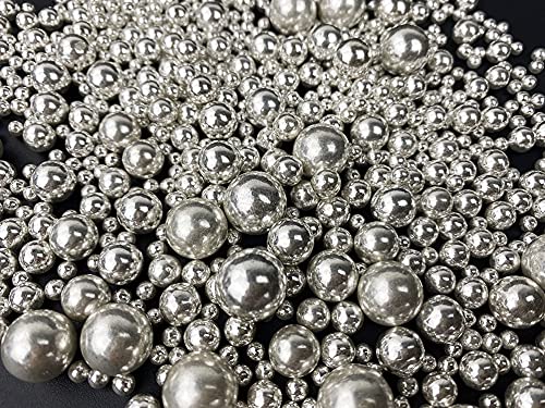 Edible Pearl Sugar Sprinkles Silver Candy 120G/ 4.2Oz Mixing Size Baking Cake Decorations Cupcake Toppers Cookie Decorating Ice