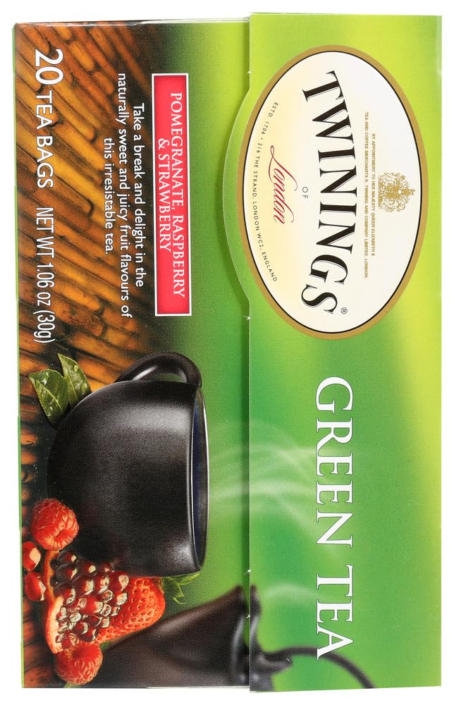 Twinings Tea - Tea Green Pomegranate Raspberry & Strawberry - Case Of 6 - 20 Bag