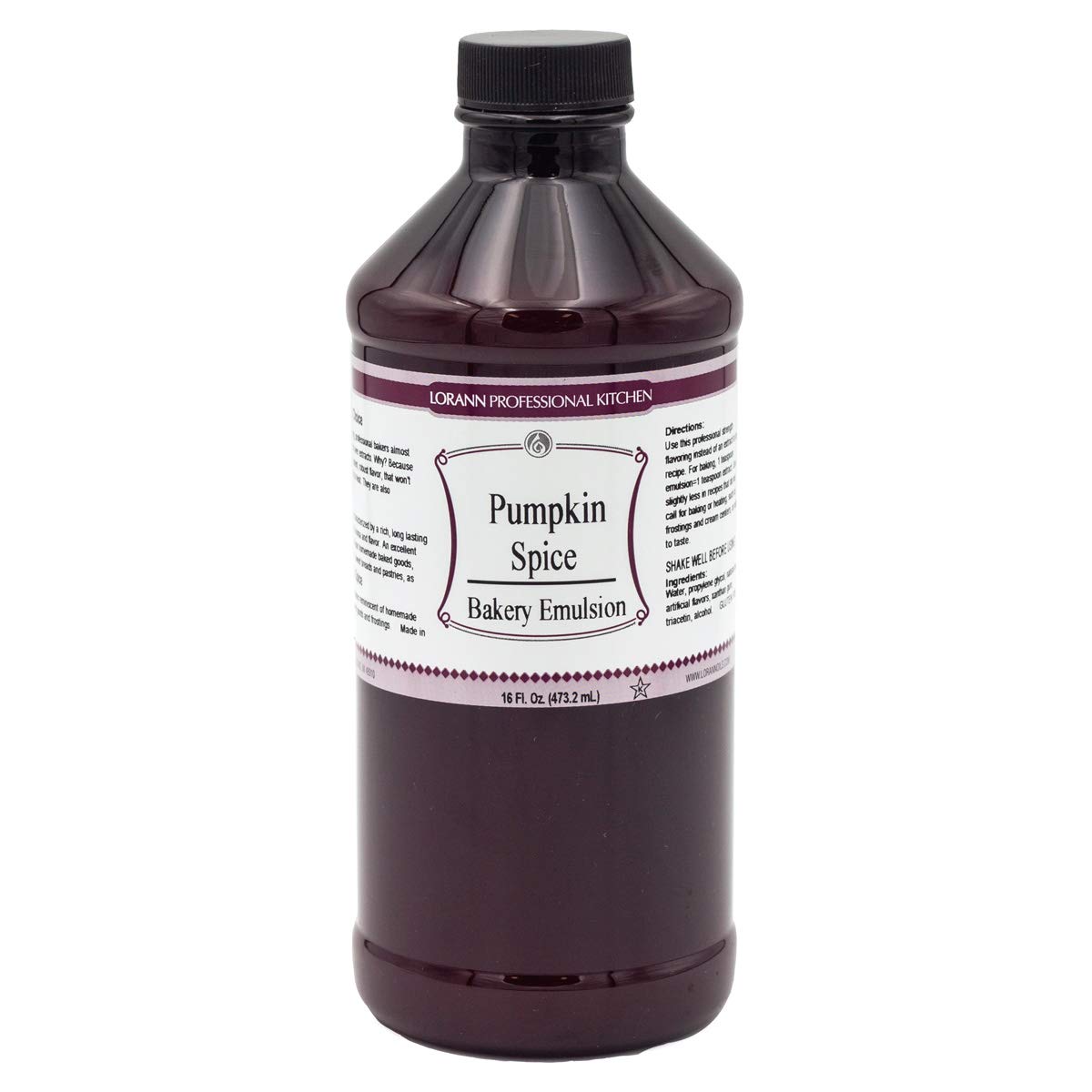 LorAnn Oils Pumpkin Spice Bakery Emulsion, 16 Fl Oz, Tan to Brown, Gluten-Free, Keto-Friendly