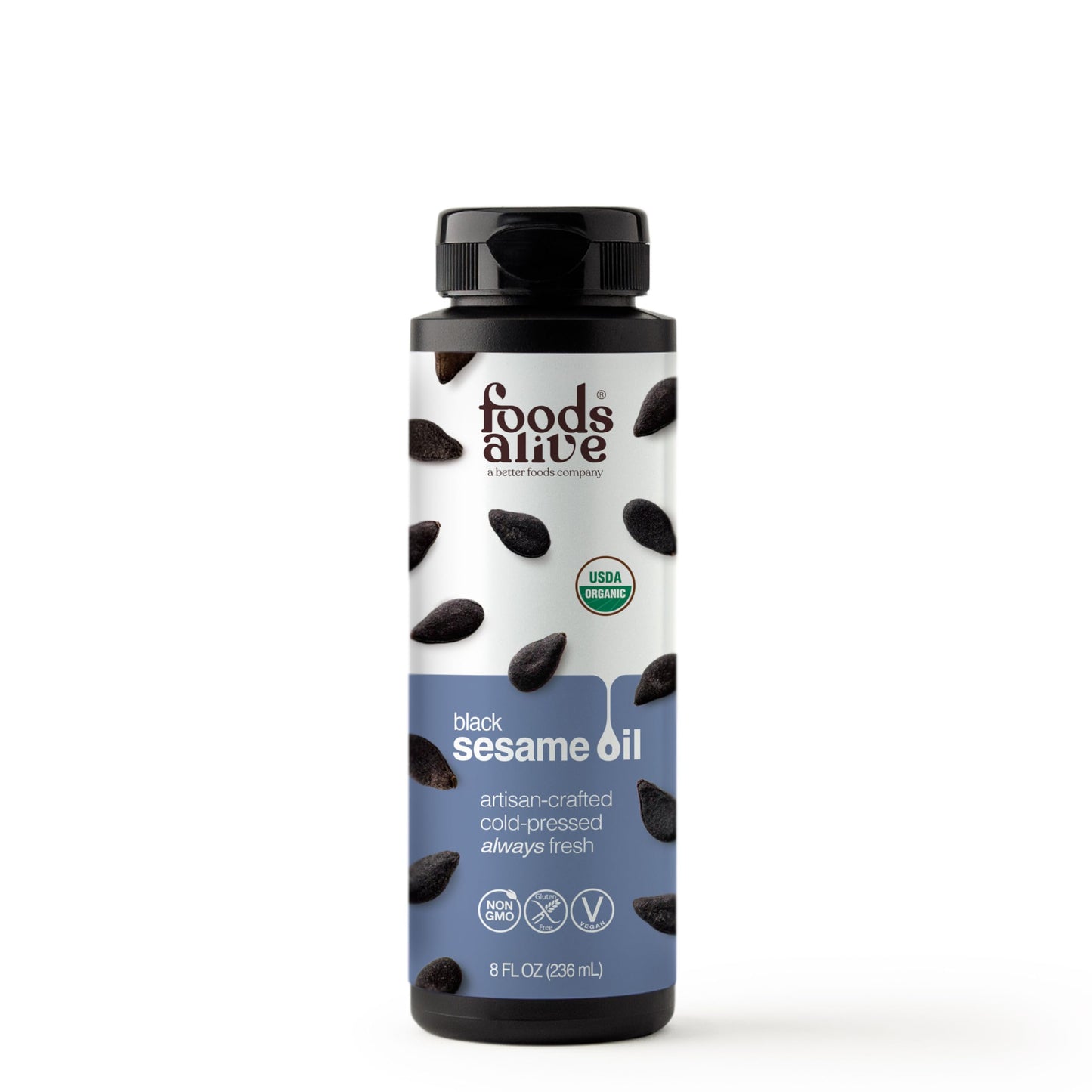 Foods Alive  Organic Cold-Pressed Black Sesame Seed Oil  8 oz