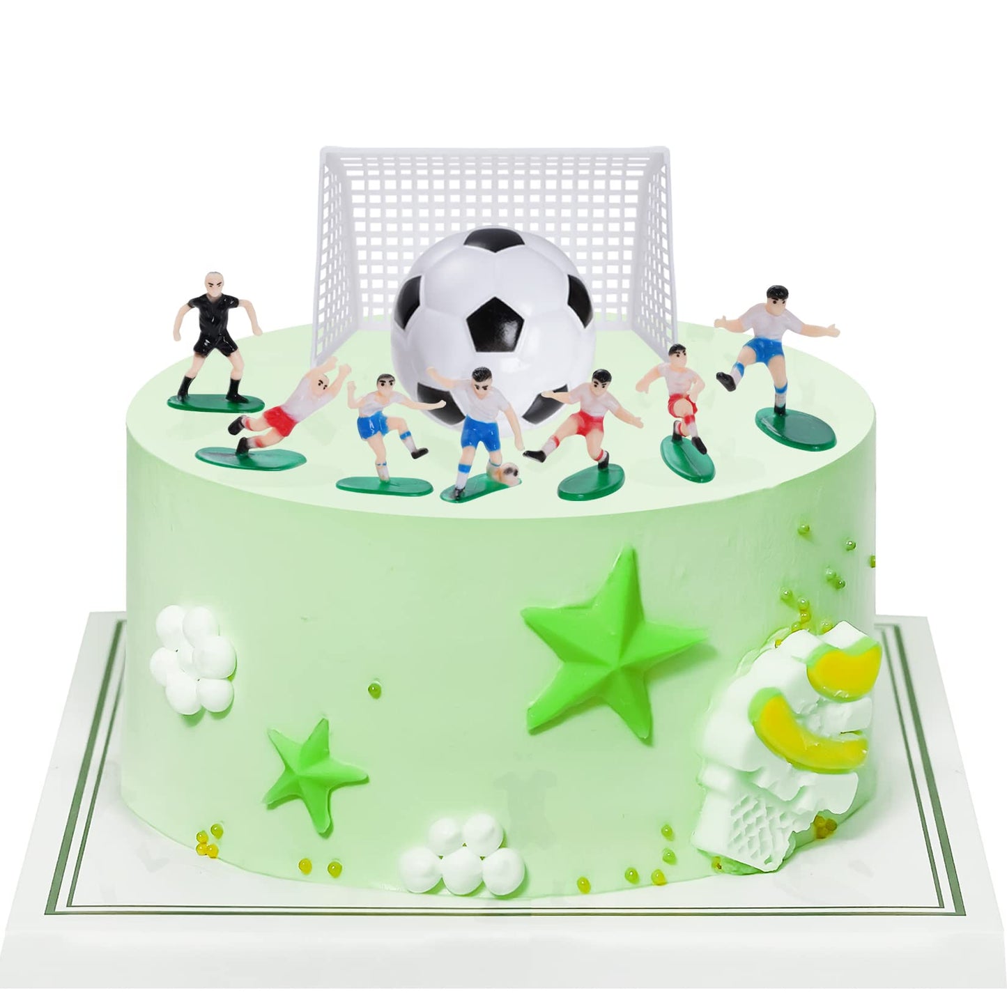 Soccer Cake Topper Decoration, Soccer Ball Soccer Player Cupcake Topper For Soccer Theme Birthday Party Sport Party For Boys