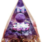 Moonstone Crystal Orgone Pyramid - Amethyst Ball Lotus - Ogan Crystal Energy Tower - Nature Reiki Healing Chakra Crushed Stone J