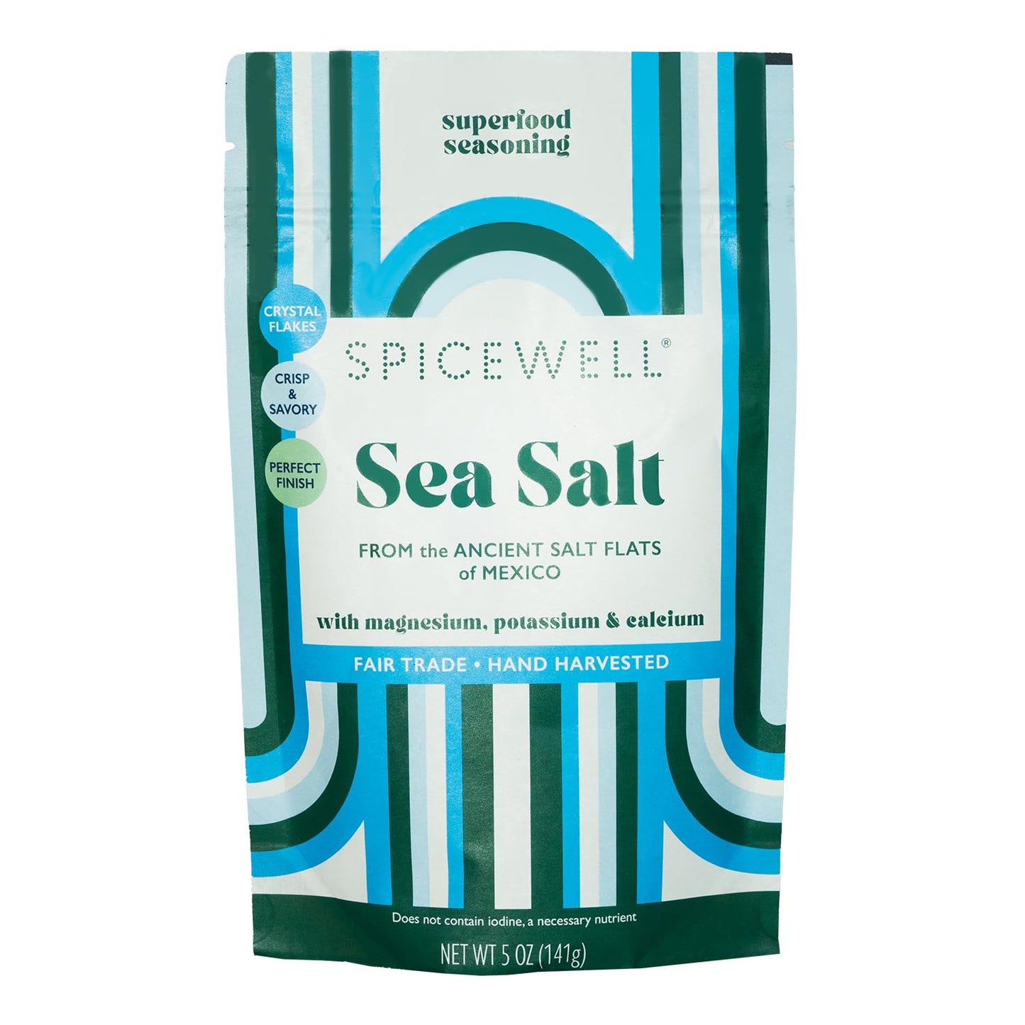 Spicewell Sea Salt Pouch - Artisanal Hand-Harvested, High in Electrolytes, Magnesium, Potassium & Calcium, Plastic Tarp Free, No