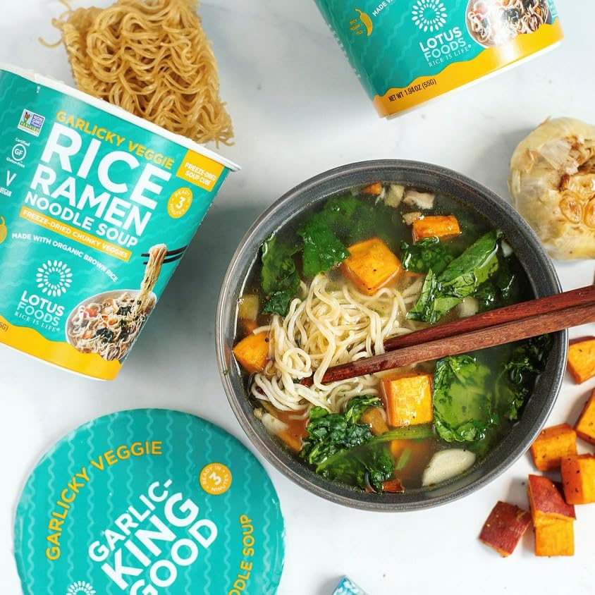 LOTUS FOODS garlicky Veggie Rice Ramen Soup cup 1.94 OZ