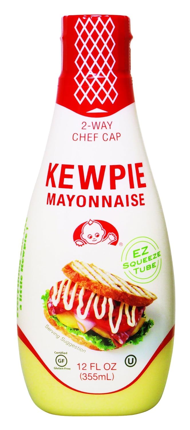 Kewpie Squeeze Mayonnaise, Japanese Mayo for Sandwich Spread, Salad, Toast, 12 Ounce, 1 Pack
