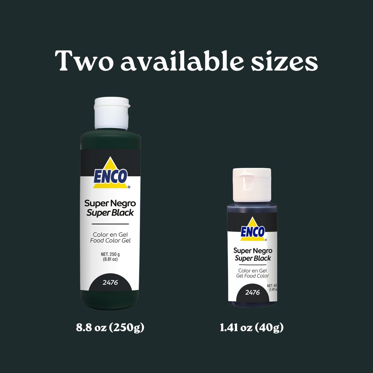 Enco Food Coloring Gel Super Black 1.41 Oz (40G) Concentrated, Vegan