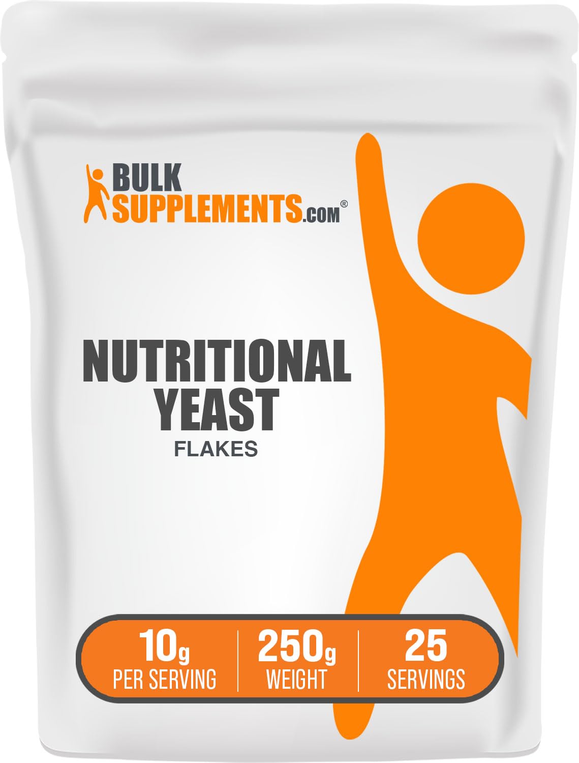 BulkSupplements Nutritional Yeast Flakes, Vegan Superfood Supplement, 250g (8.8 oz), Gluten Free, Non-Fortified, Essential B Vitamins