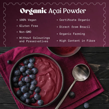 Naturalebio Acai Powder Organic 4Oz - Freeze Dried - Pure Organic Acai Berry Powder (Freeze-Dried) From Brazil, Dried, Raw Food