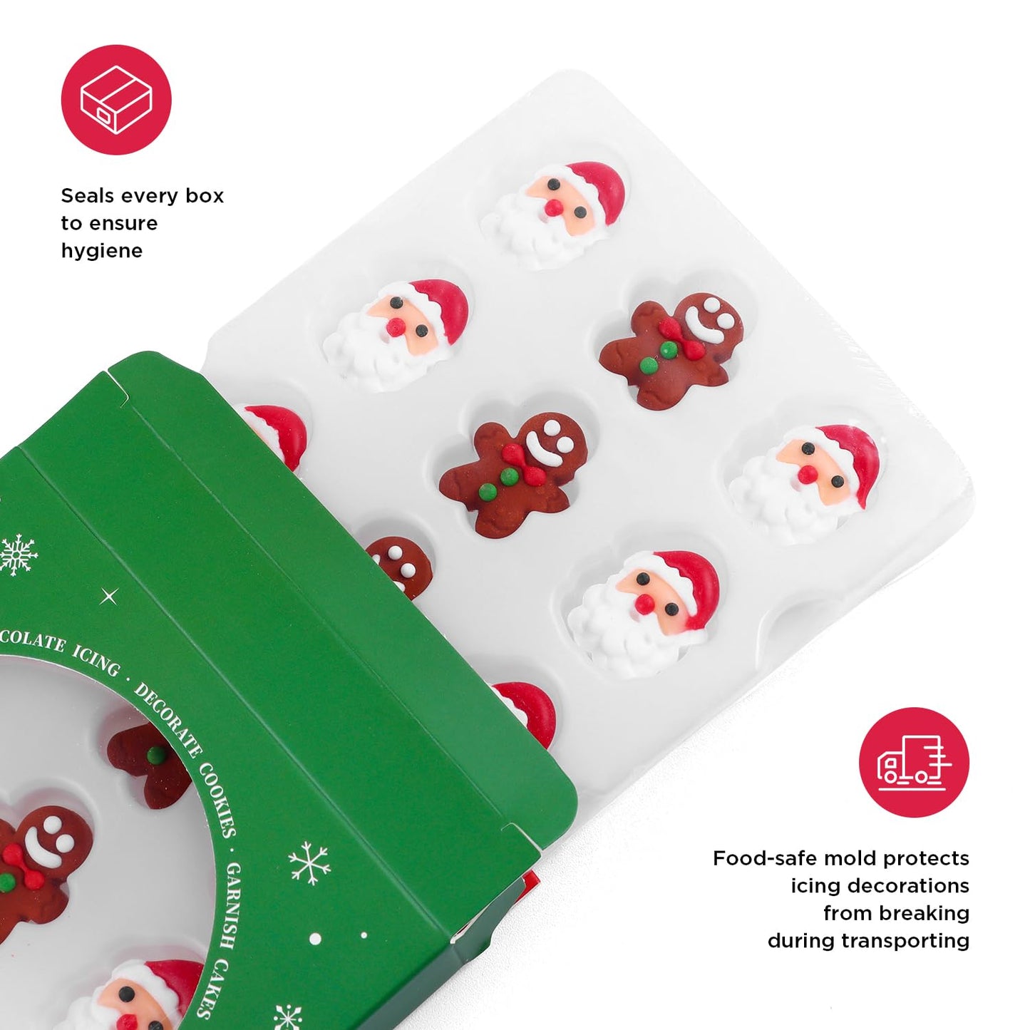 Edible Christmas Cake Decorations, Edible Gingerbread Men, Christmas Tree Candy, Santa Claus Icing Decorations, Socks, Snowman F