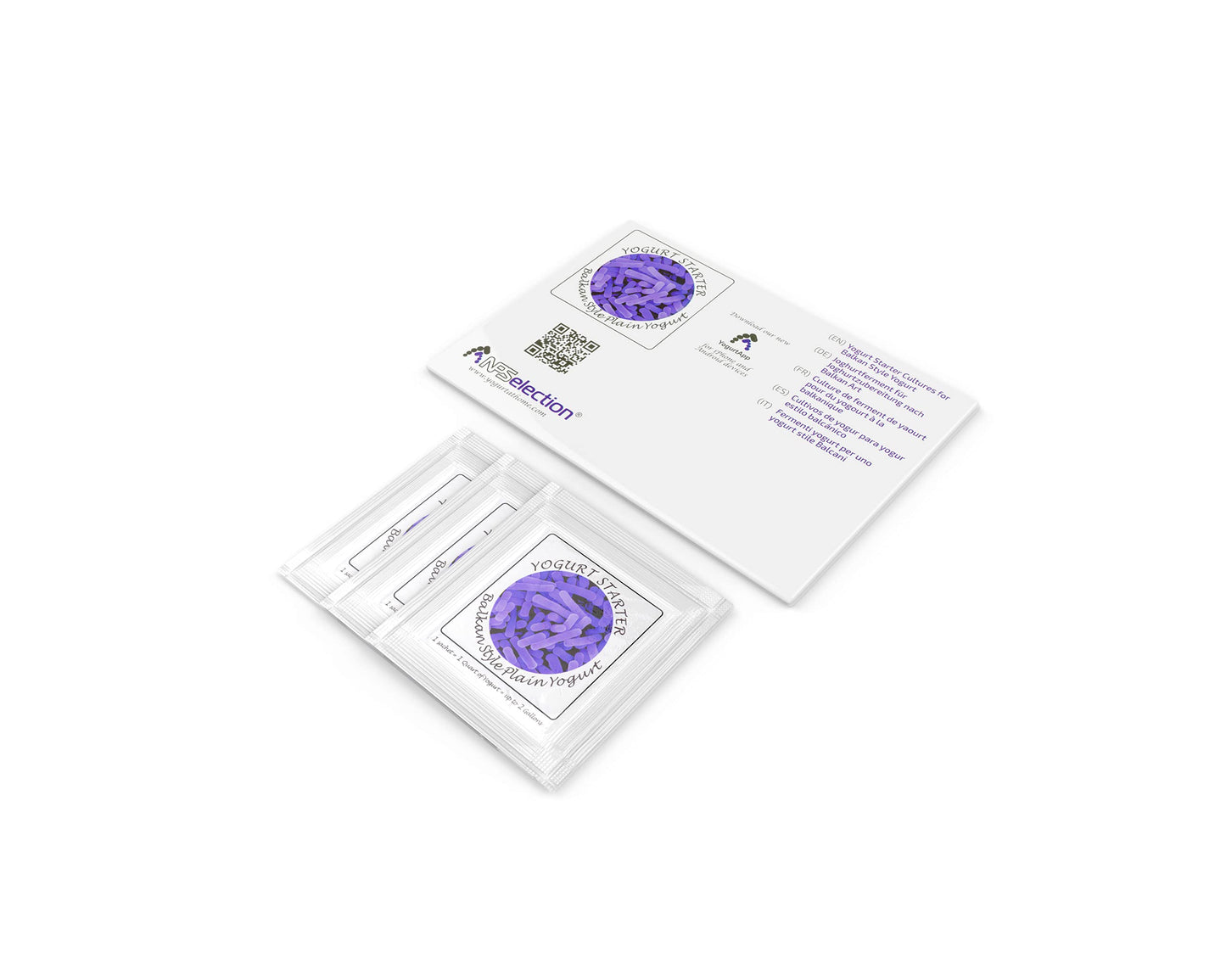 Yogurt Starter Cultures - Pack of 3 Freeze-dried Culture Sachets for Balkan Style Plain Yogurt