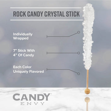 Valentine'S Day Rock Candy Crystal Sticks - 10 Indiv. Wrapped - Red & Pink