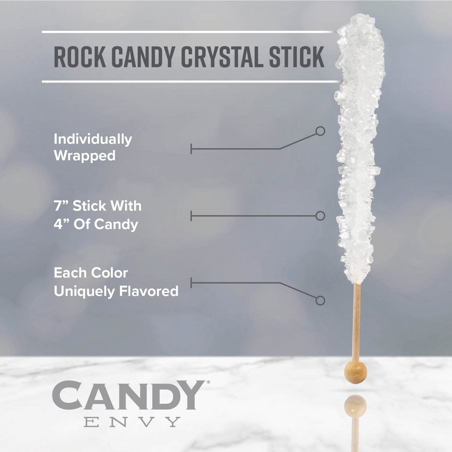 Valentine'S Day Rock Candy Crystal Sticks - 18 Indiv. Wrapped - Red & Pink