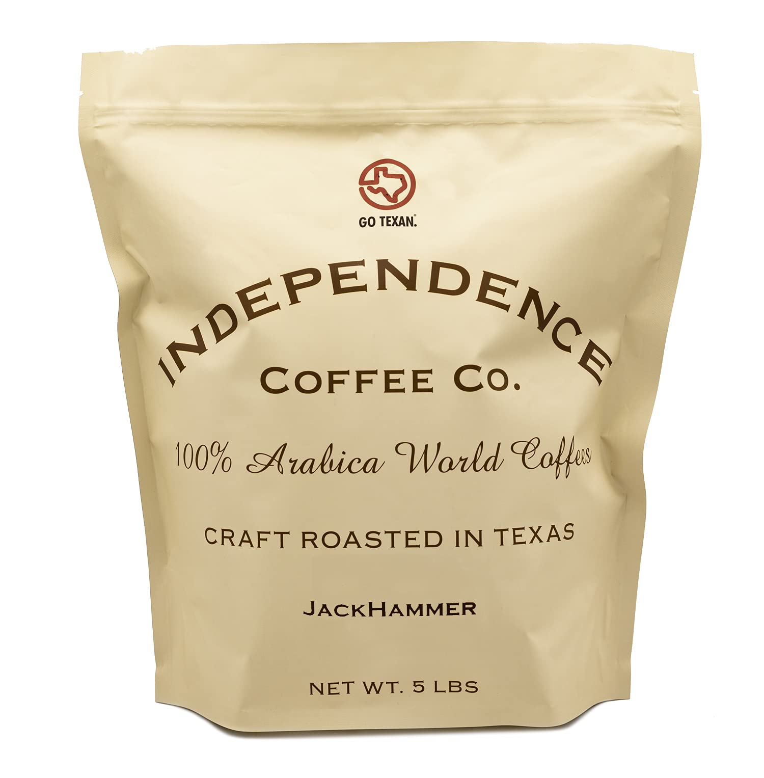 Independence Coffee Co. Jackhammer Bold And Earthy, Dark Roast Whole Bean Coffee, 5 Pound Bag