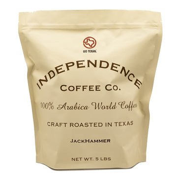 Independence Coffee Co. Jackhammer Bold And Earthy, Dark Roast Whole Bean Coffee, 5 Pound Bag