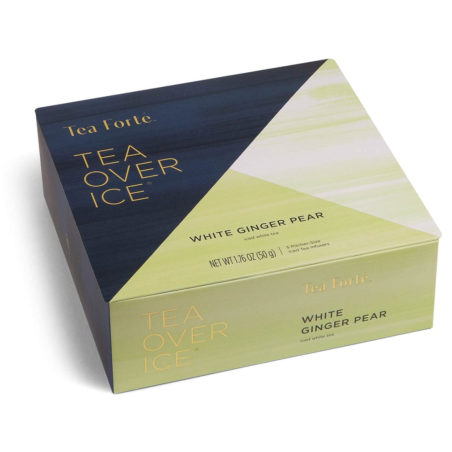 Tea Forte White Ginger Pear Iced Tea Blend, Premium Organic, 5 Count Pyramid Infuser Bags, Caffeinated, 24 oz Each, Model SYNCHKG075485