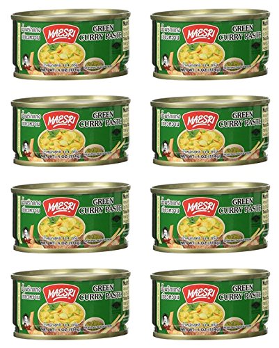 Maesri Thai Green Curry Paste - 4 Oz (Pack of 8)