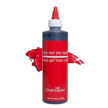 Chefmaster Tulip Red Liqua-Gel® Food Coloring | Vibrant Color | Professional-Grade Dye For Icing, Frosting, Fondant | Baking & Decorating | Fade-Resistant | Easy-To-Use | Made In Usa | 10.5 Oz