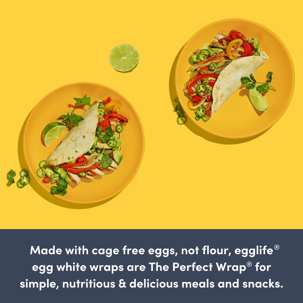 egglife Egg White Wraps, Original, Gluten Free, Dairy Free, Keto, Paleo, 12 Total Wraps (2 - 6 Packs), Low Carb, Protein Packed
